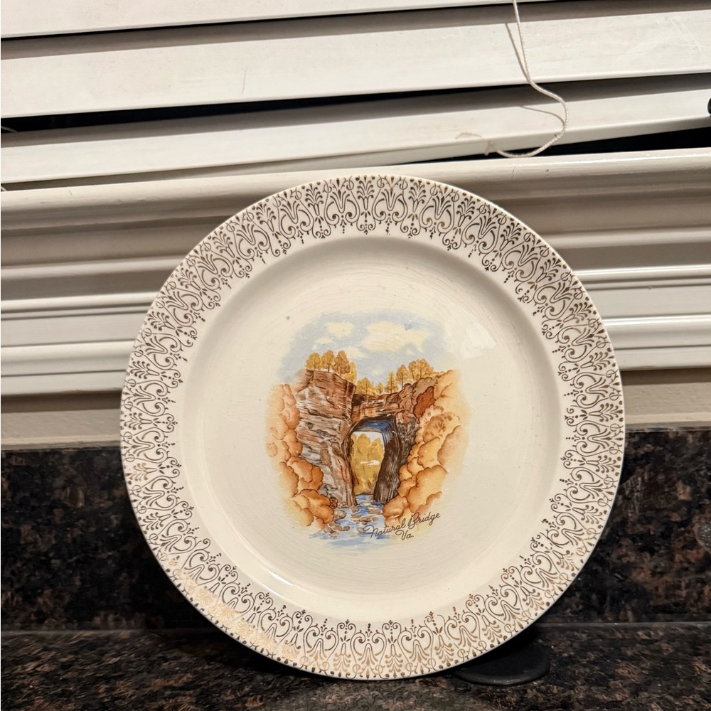 Scenic Brown and Cream Decorative Plate